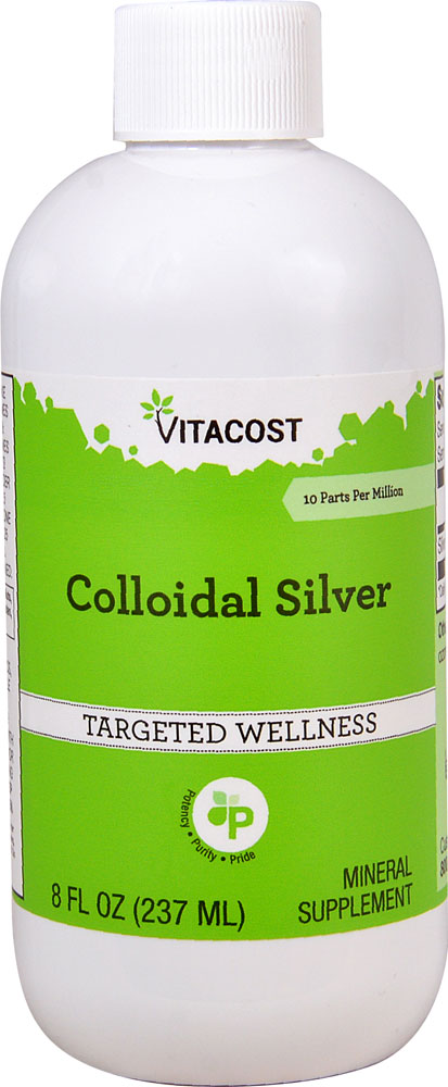 Colloidal Silver -- 10 ppm - 8 fl oz (Жидкие унции) Vitacost