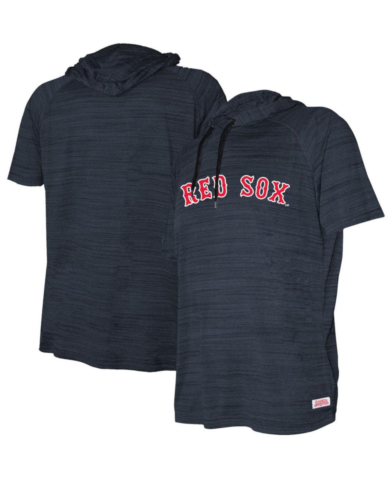 Пуловер с короткими рукавами и капюшоном с короткими рукавами и регланами для больших мальчиков и девочек Heather Navy Boston Red Sox Stitches