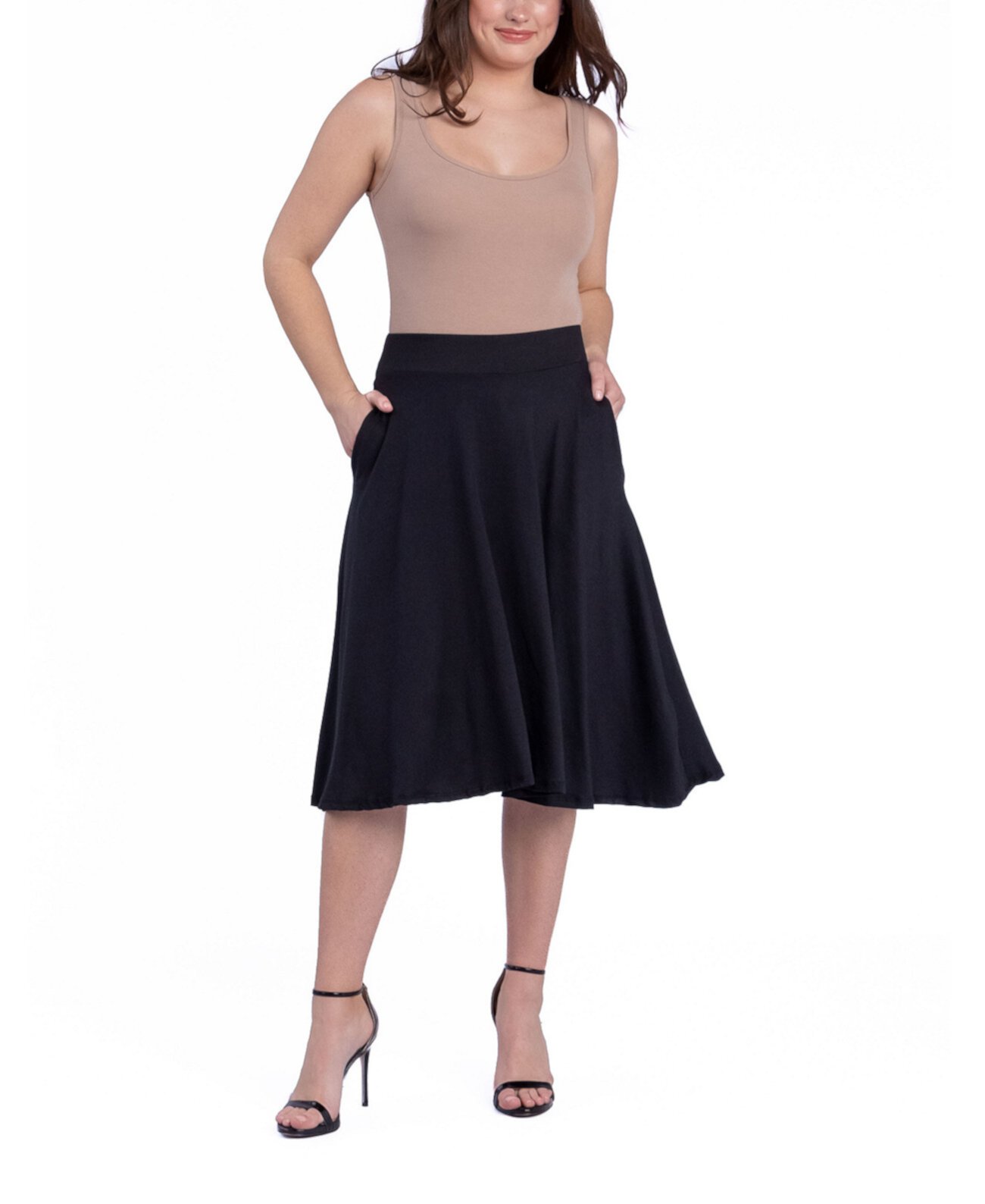 Женская юбка миди с карманом на эластичном поясе 24Seven Comfort