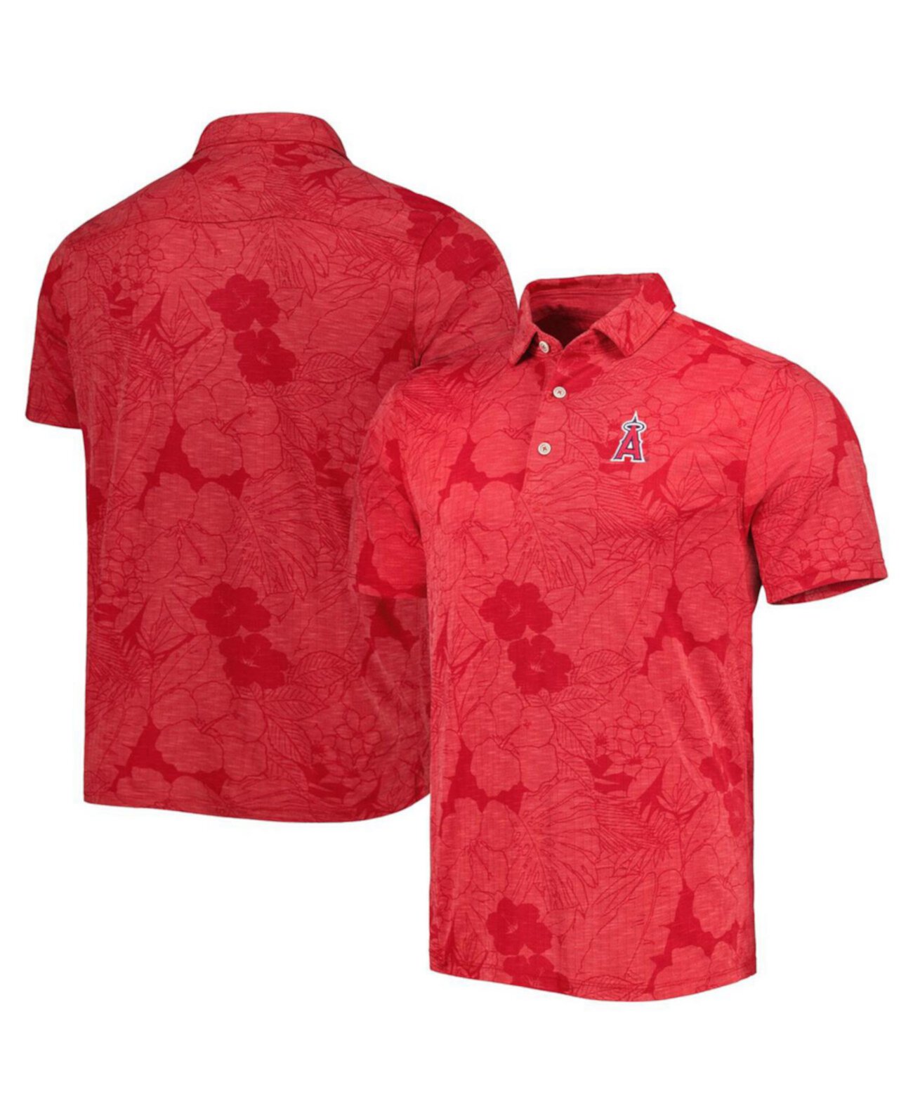 Мужская красная рубашка-поло Los Angeles Angels Miramar Blooms Tommy Bahama