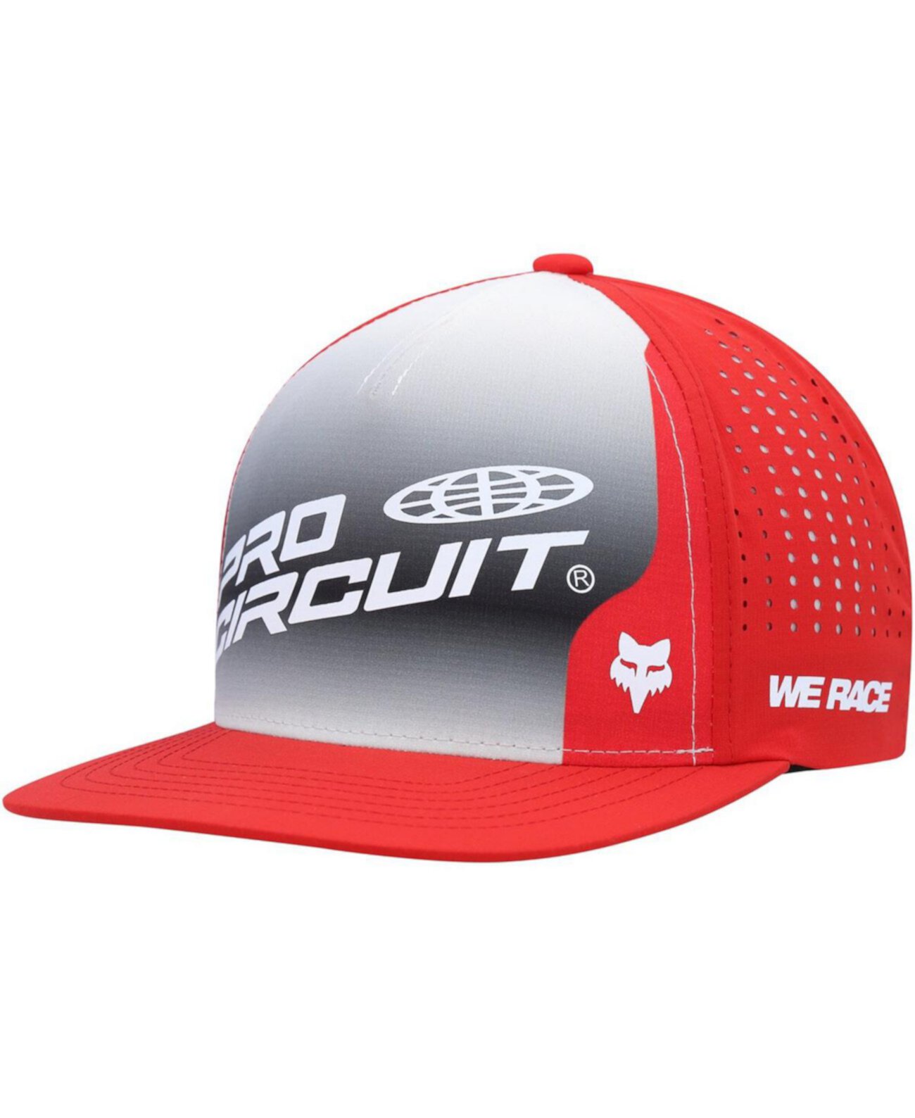 Бейсболка Fox Men's Gray, Red Foyl Pro Circuit Adjustable Snapback Hat Fox