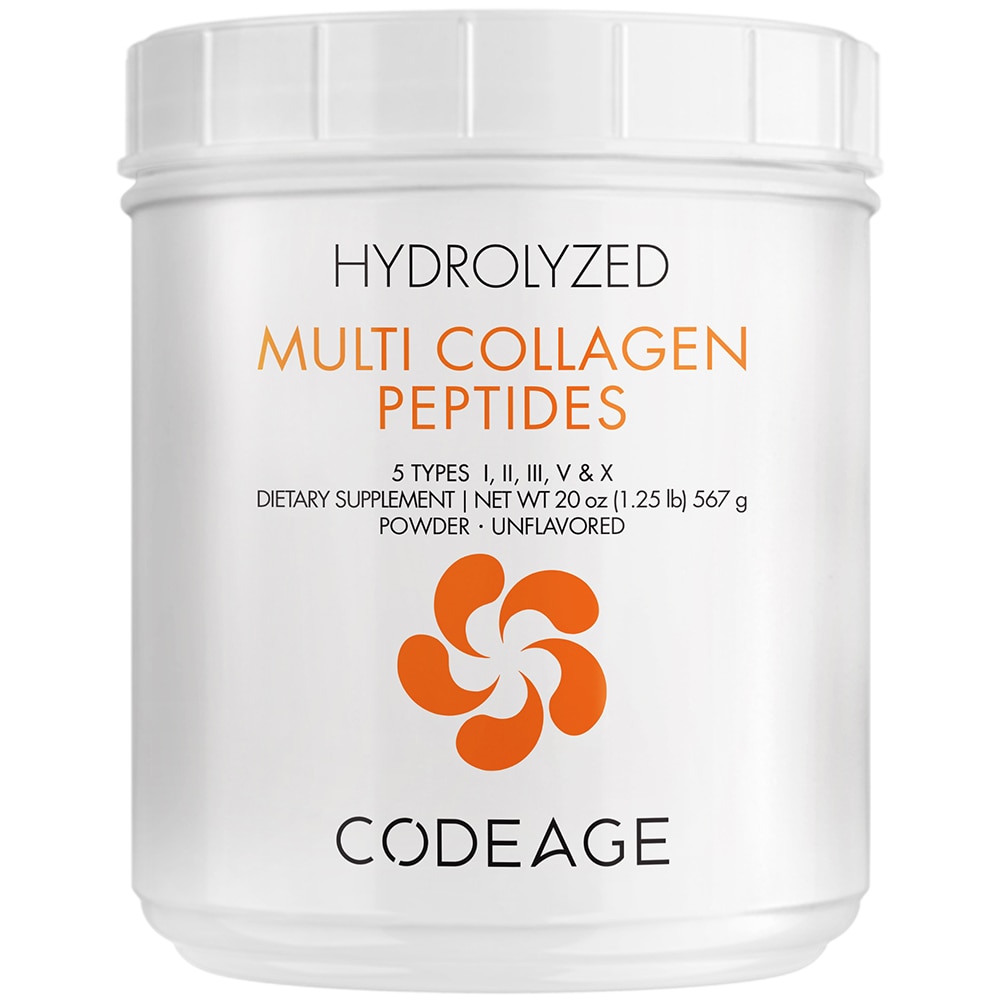 Multi Collagen Peptides Powder (Порошок) - Grass-Fed Hydrolyzed Collagen Protein Unflavored (Без вкуса) -- 20 oz (Унции) Codeage