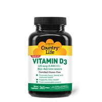 Витамин D3 - 125 мкг - 365 мягких капсул - Country Life Country Life