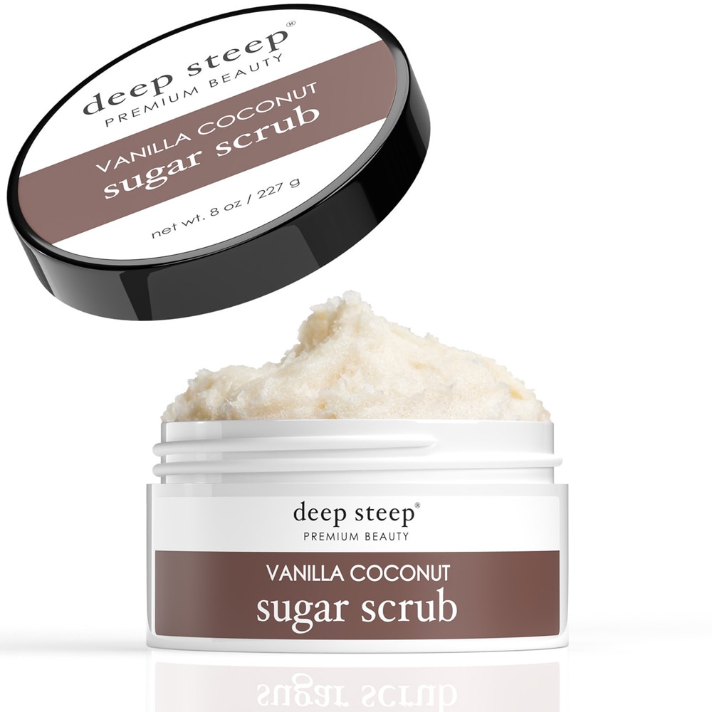 Классический сахарный скраб Premium Beauty с ванилью и кокосом -- 8 унций Deep Steep