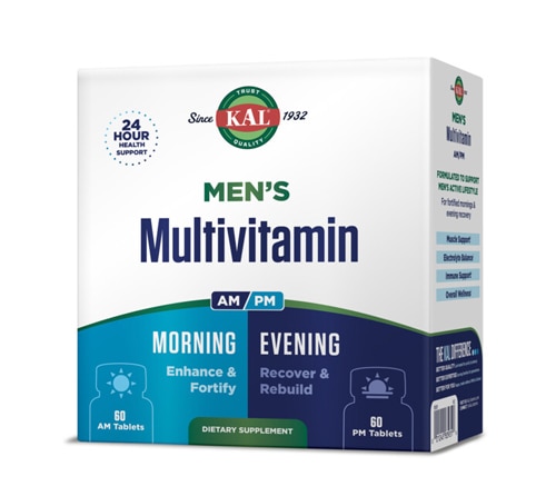 Мужские мультивитамины AM-PM — 60 таблеток в каждой — 120 таблеток KAL