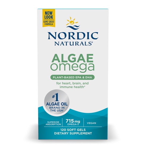 Алга Omega 715 мг - 120 мягких капсул для веганов и вегетарианцев Nordic Naturals