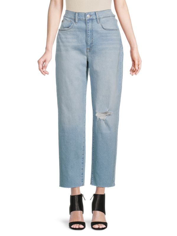 Прямые джинсы до щиколотки с высокой посадкой Kass Hudson