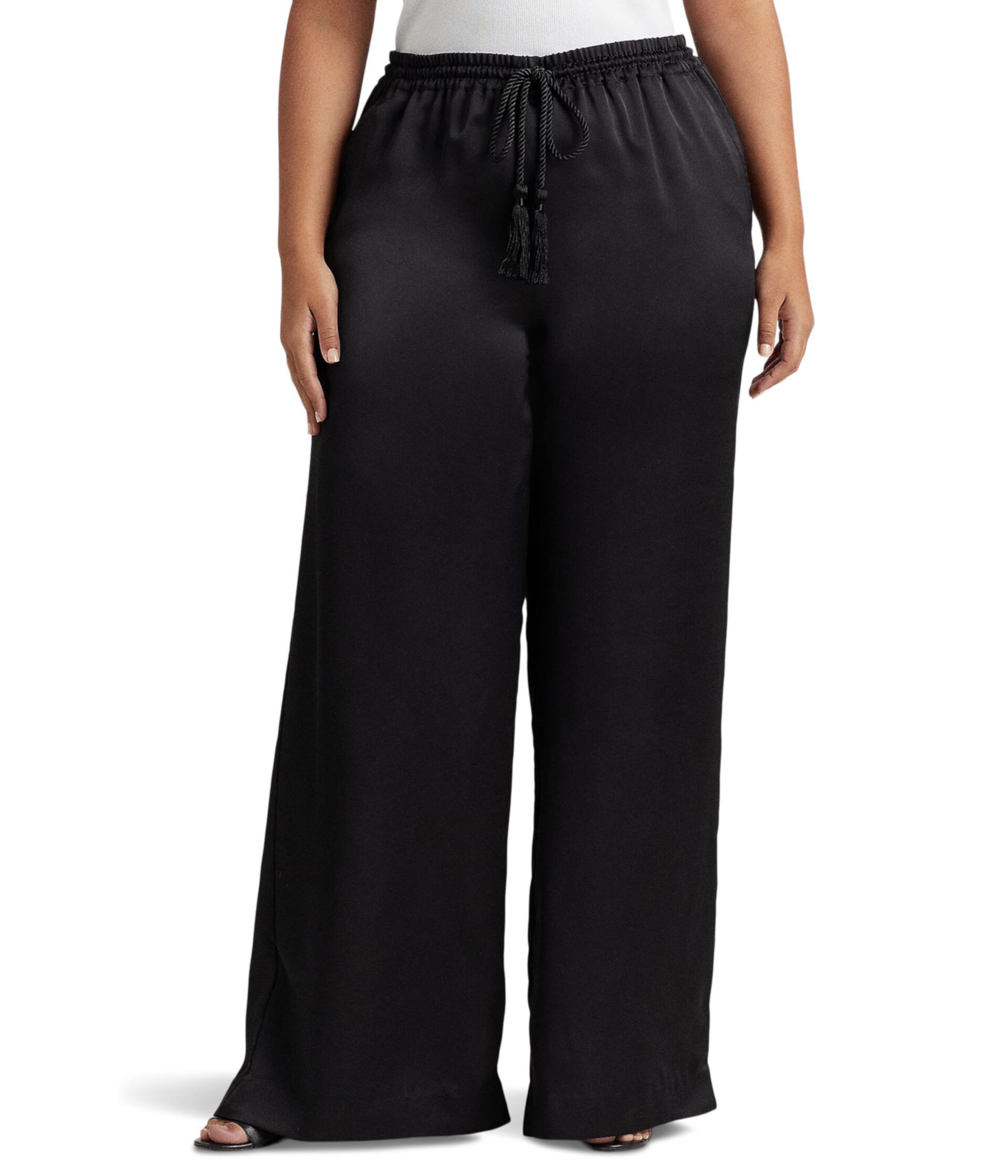 Плюс размер Широкие брюки из шармеза LAUREN Ralph Lauren