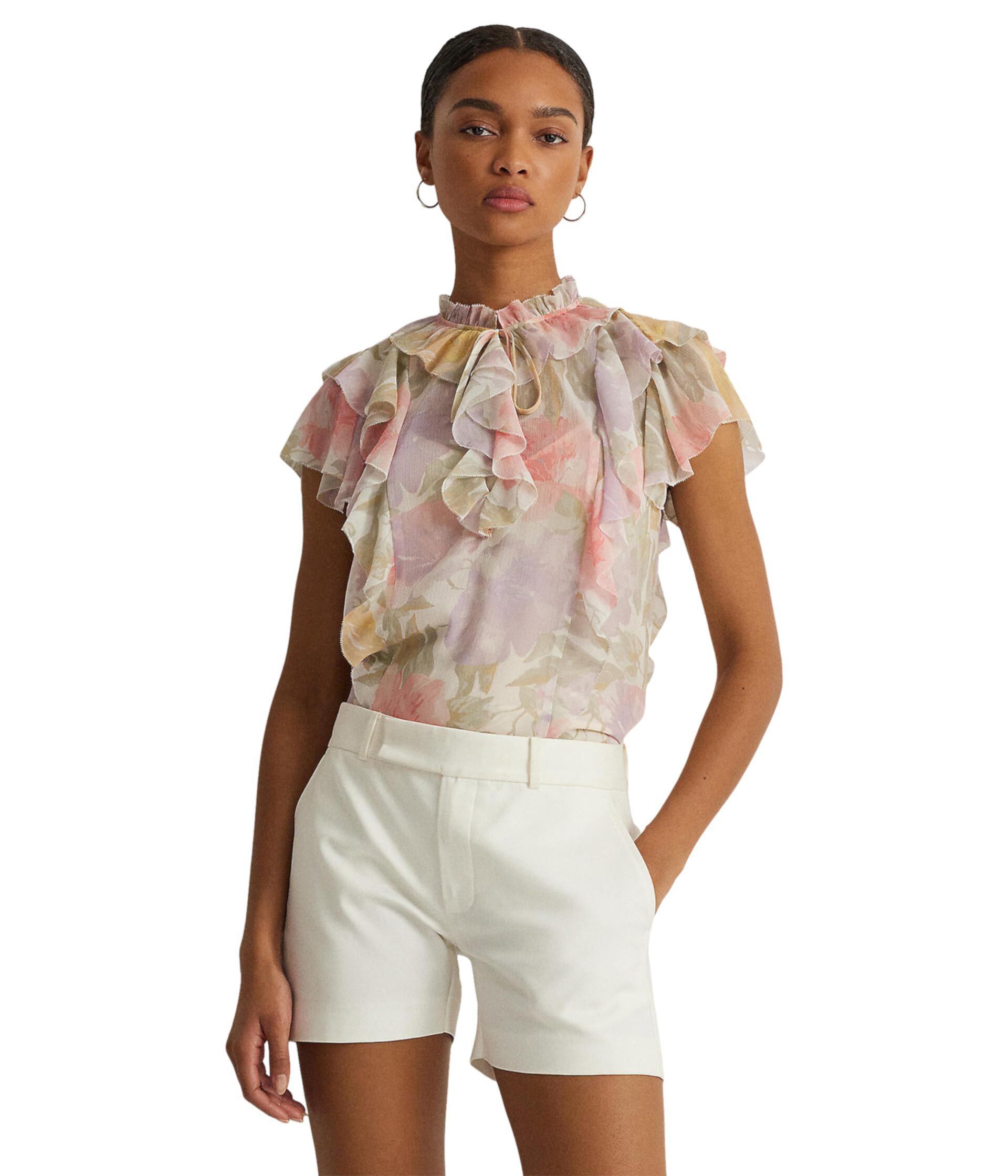 Женская блузка с рюшами и цветочным узором LAUREN Ralph Lauren LAUREN Ralph Lauren