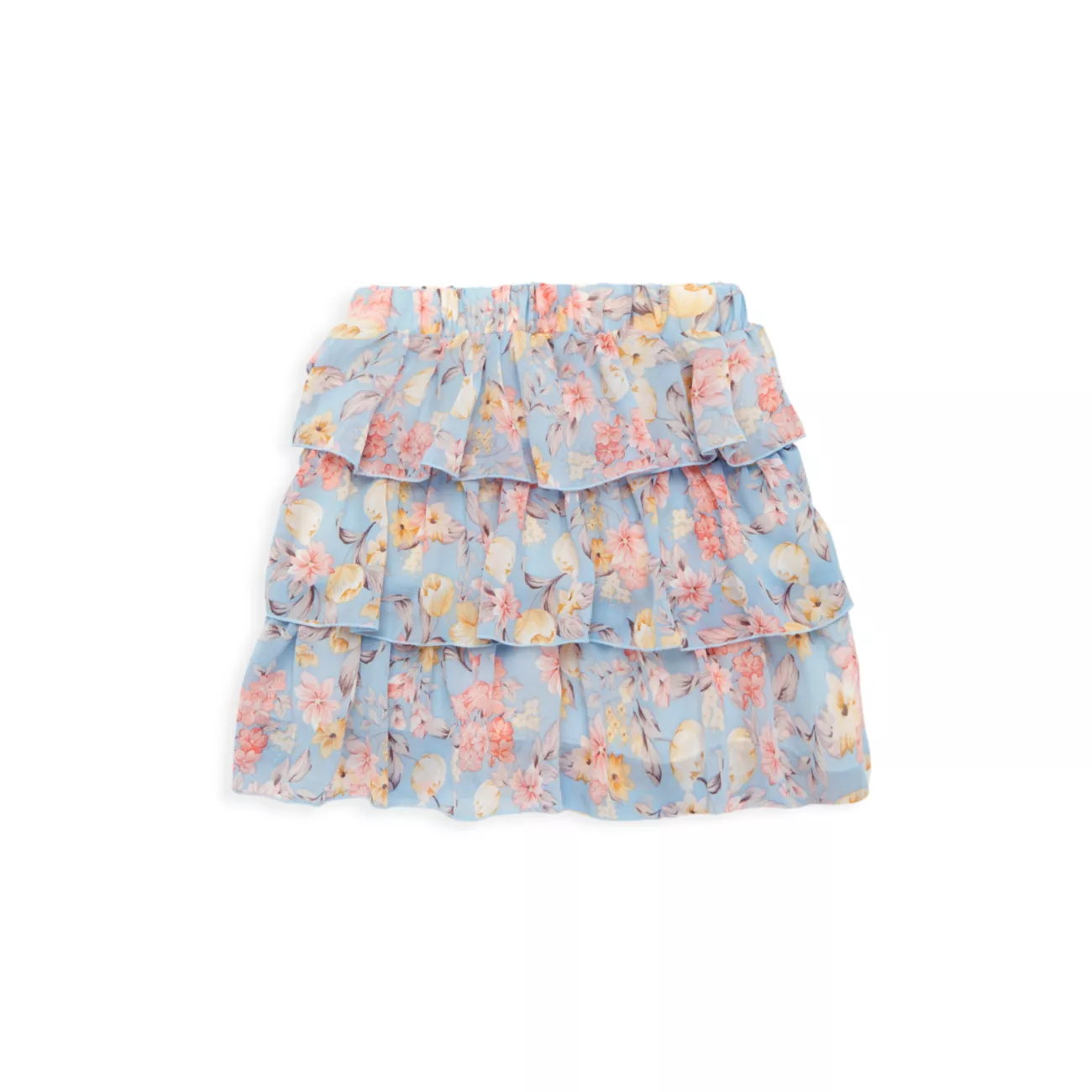 Маленькая девочка и усилитель; Многоярусная юбка с цветочным принтом для девочек Flowers By Zoe