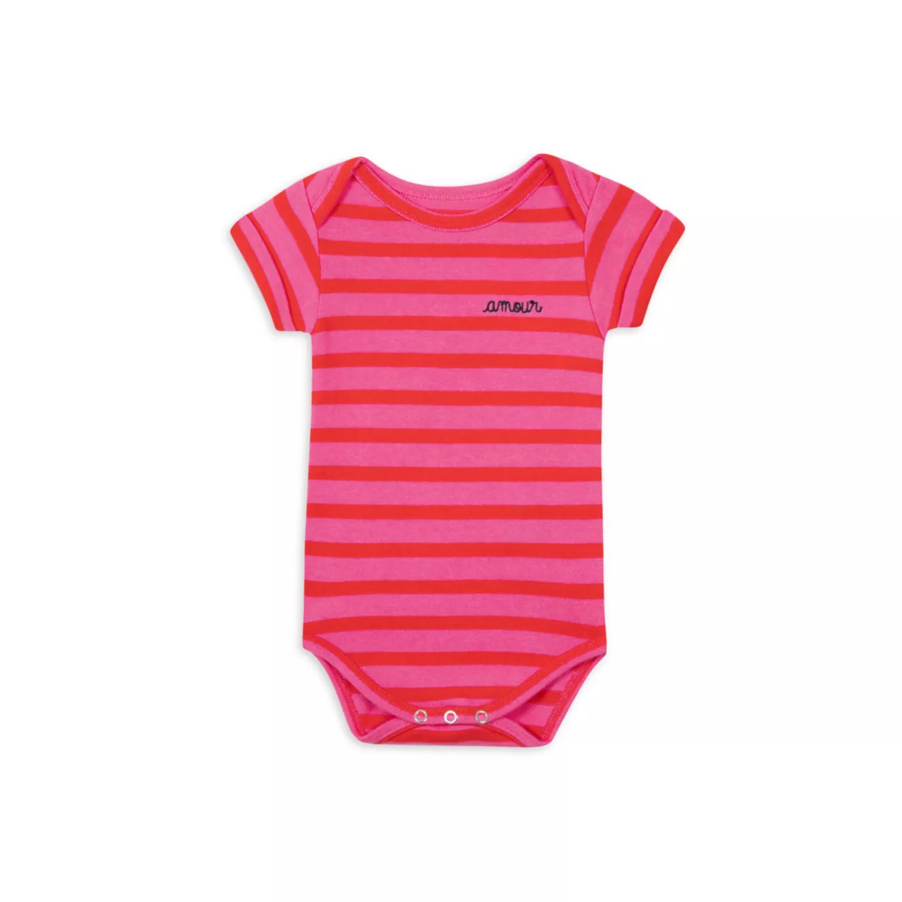 Baby Girl's 'Amour' Striped Bodysuit Maison Labiche