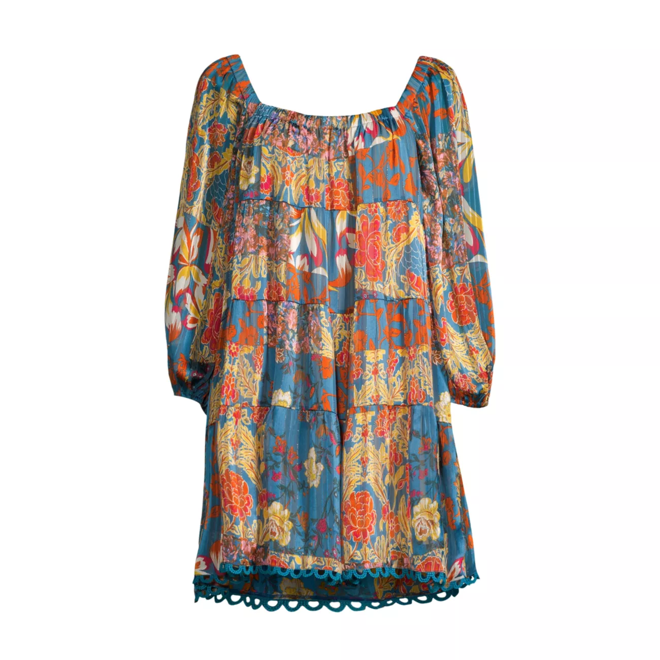 Мини-платье с цветочным принтом в стиле пэчворк STELLAH