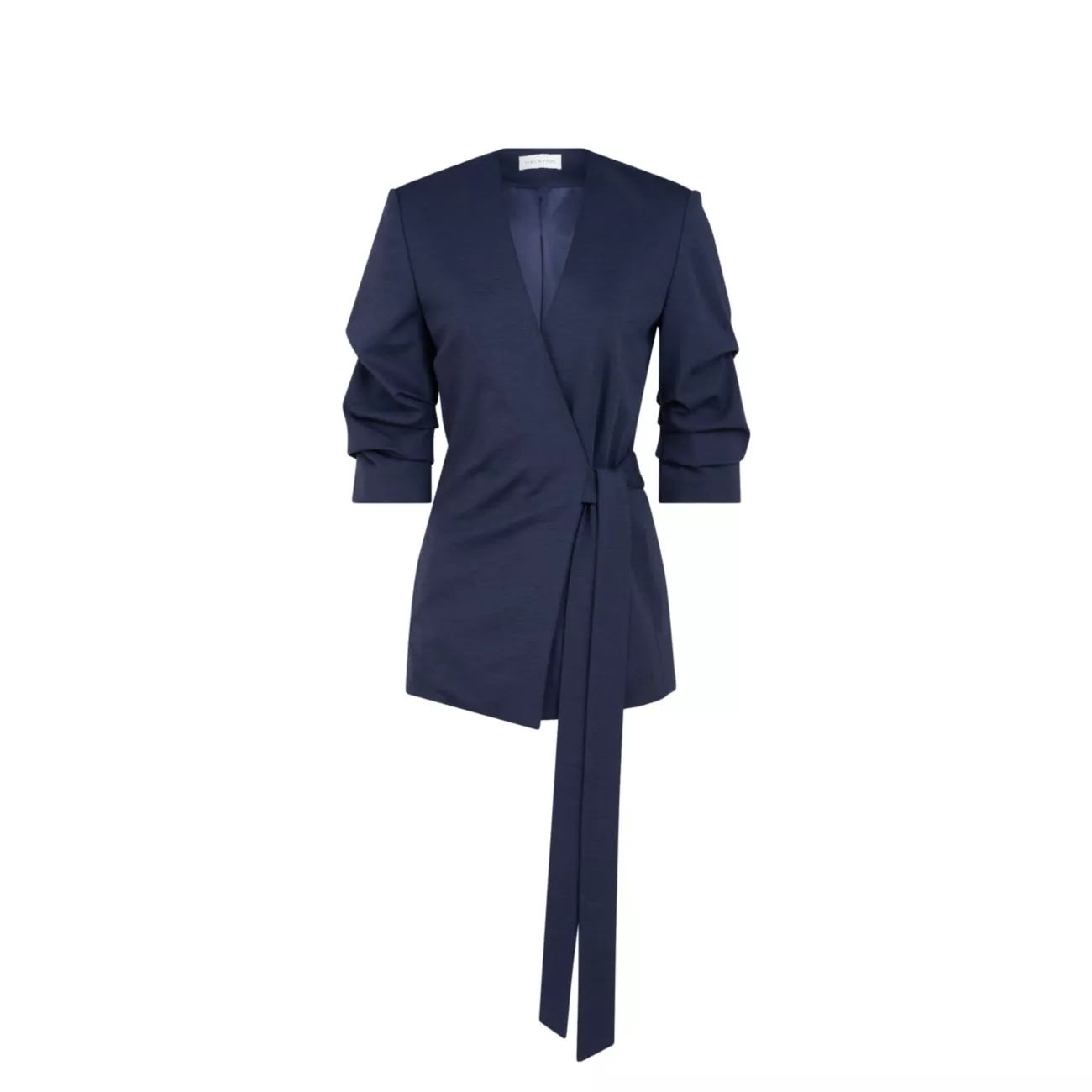 Куртка с запахом и завязками Bexley из смесовой шерсти с завязками Halston