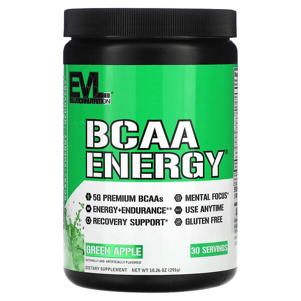 BCAA Energy, зеленое яблоко, 10,26 унции (291 г) EVLution Nutrition