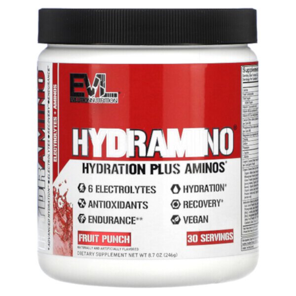 HydrAmino, Fruit Punch, 8.7 oz (Унции) (246 g) EVLution Nutrition