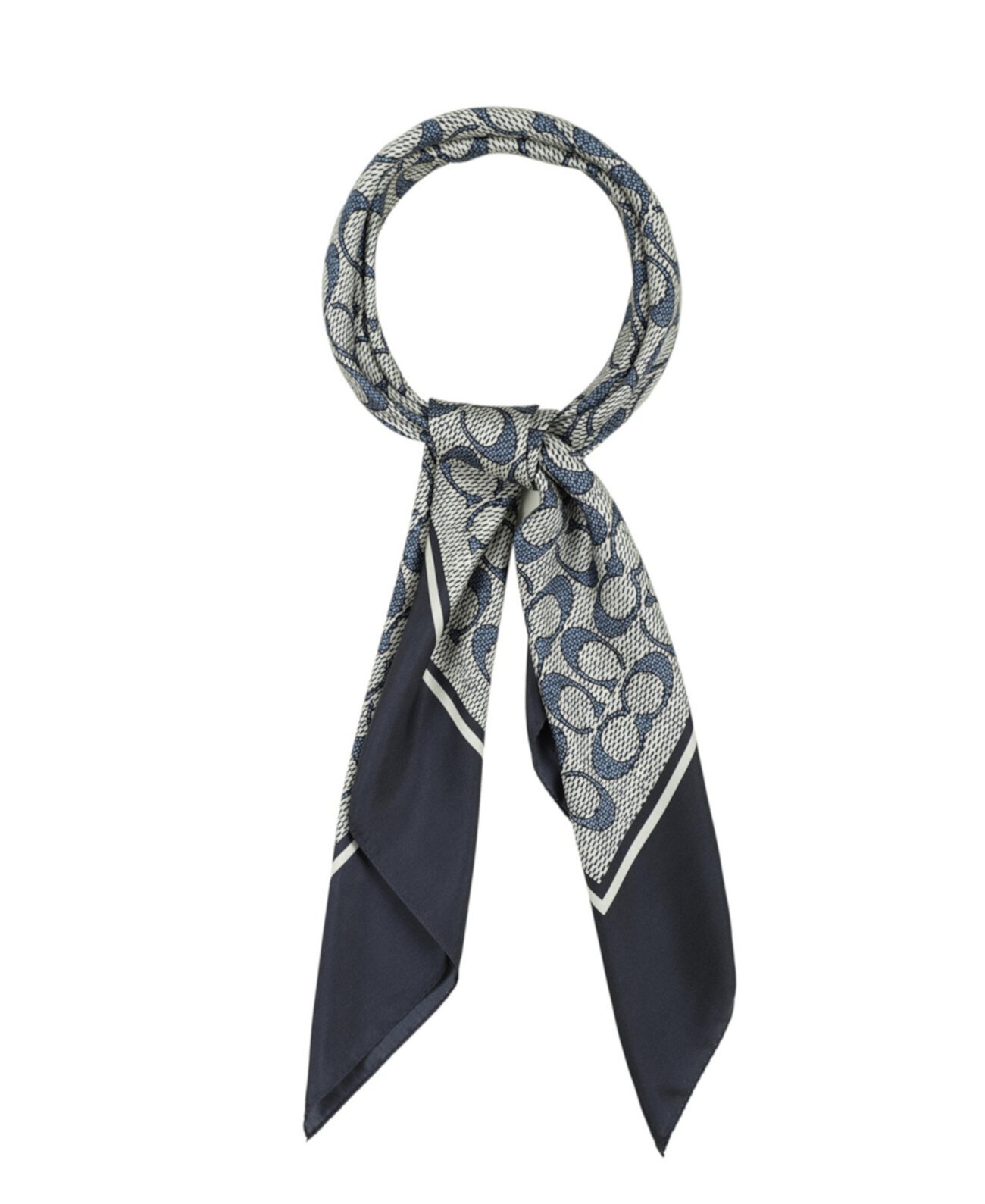 Женский шелковый квадратный шарф в винтажном стиле с фирменным принтом COACH