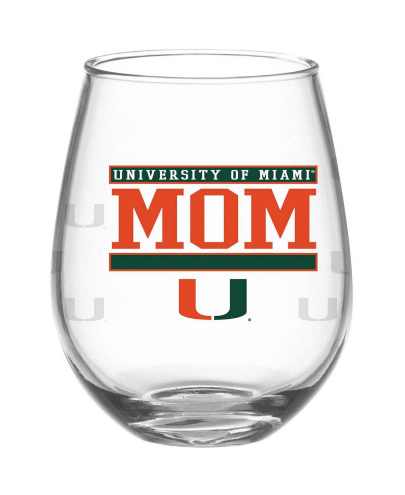 Бокал для вина Miami Hurricanes на 15 унций Mom без ножек Indigo Falls