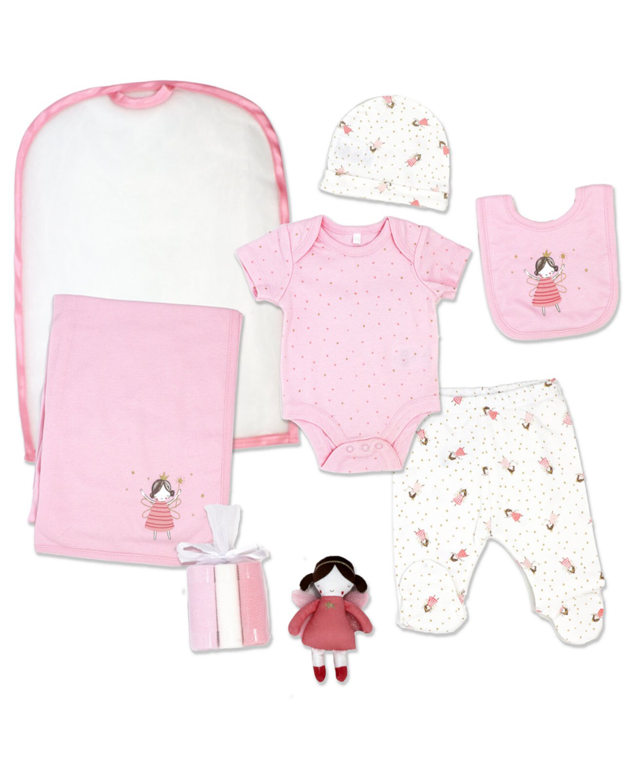 Подарок Little Fairy Layette для новорожденных девочек, набор из 10 предметов Rock-A-Bye Baby Boutique