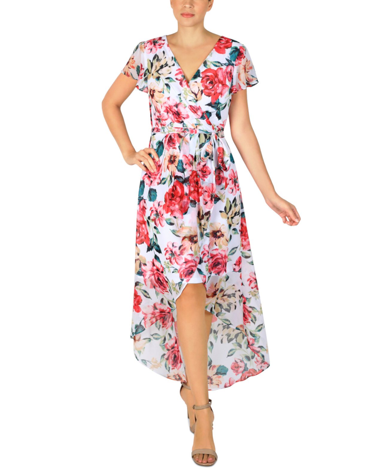 Женское платье с завышенной талией и принтом из искусственной ткани с запахом Julia Jordan