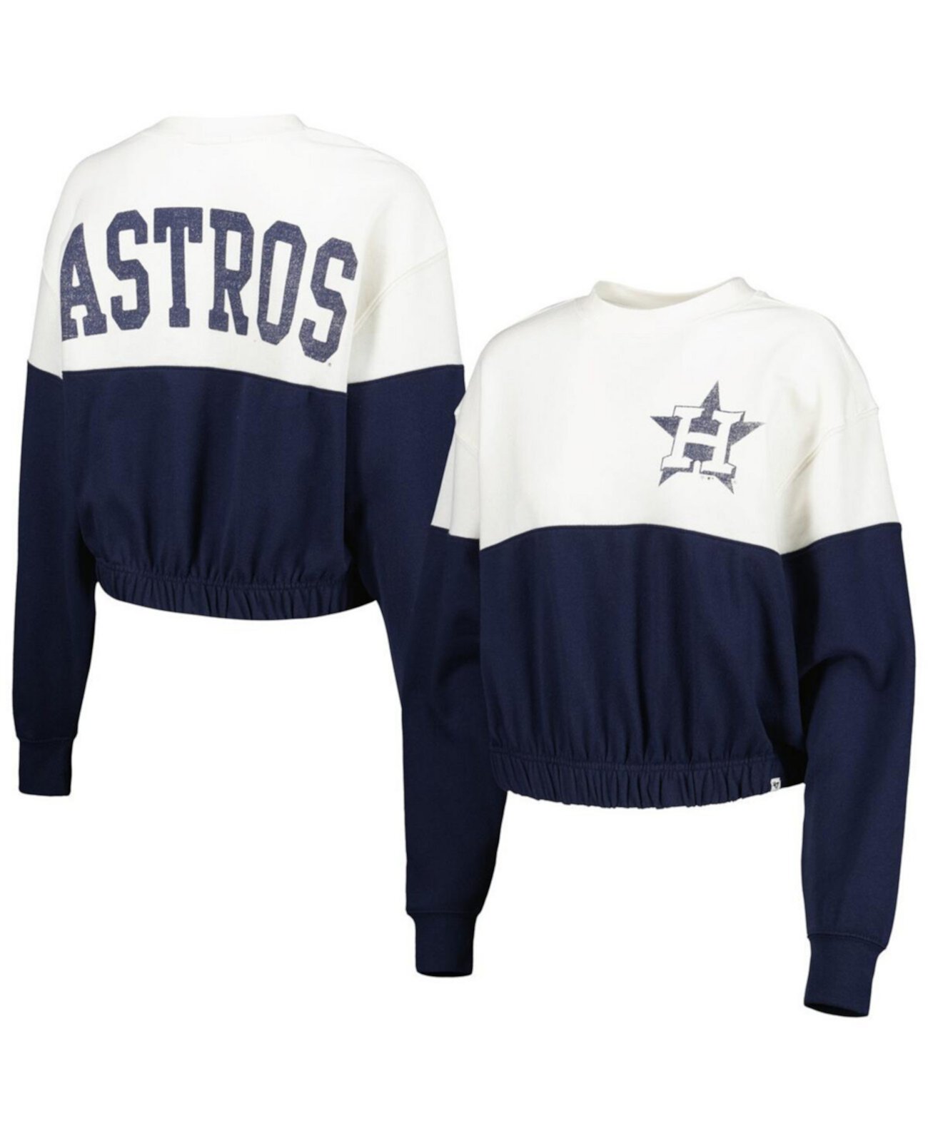 Женская бело-темно-синяя толстовка с пуловером Houston Astros Take Two Bonita '47 Brand