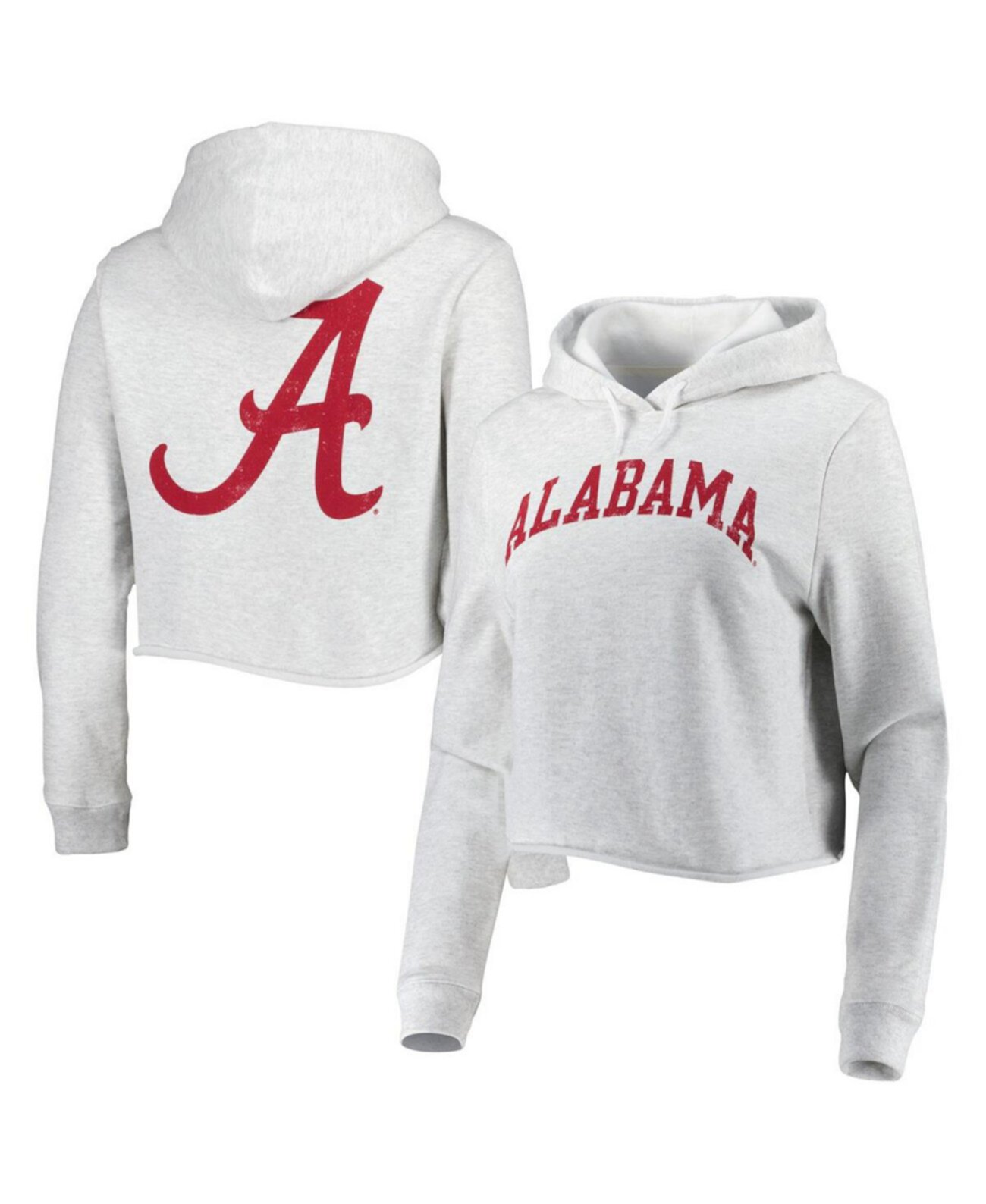 Женское худи Alabama Crimson Tide 2-Hit 1636 с укороченным кроем и капюшоном League Collegiate Wear