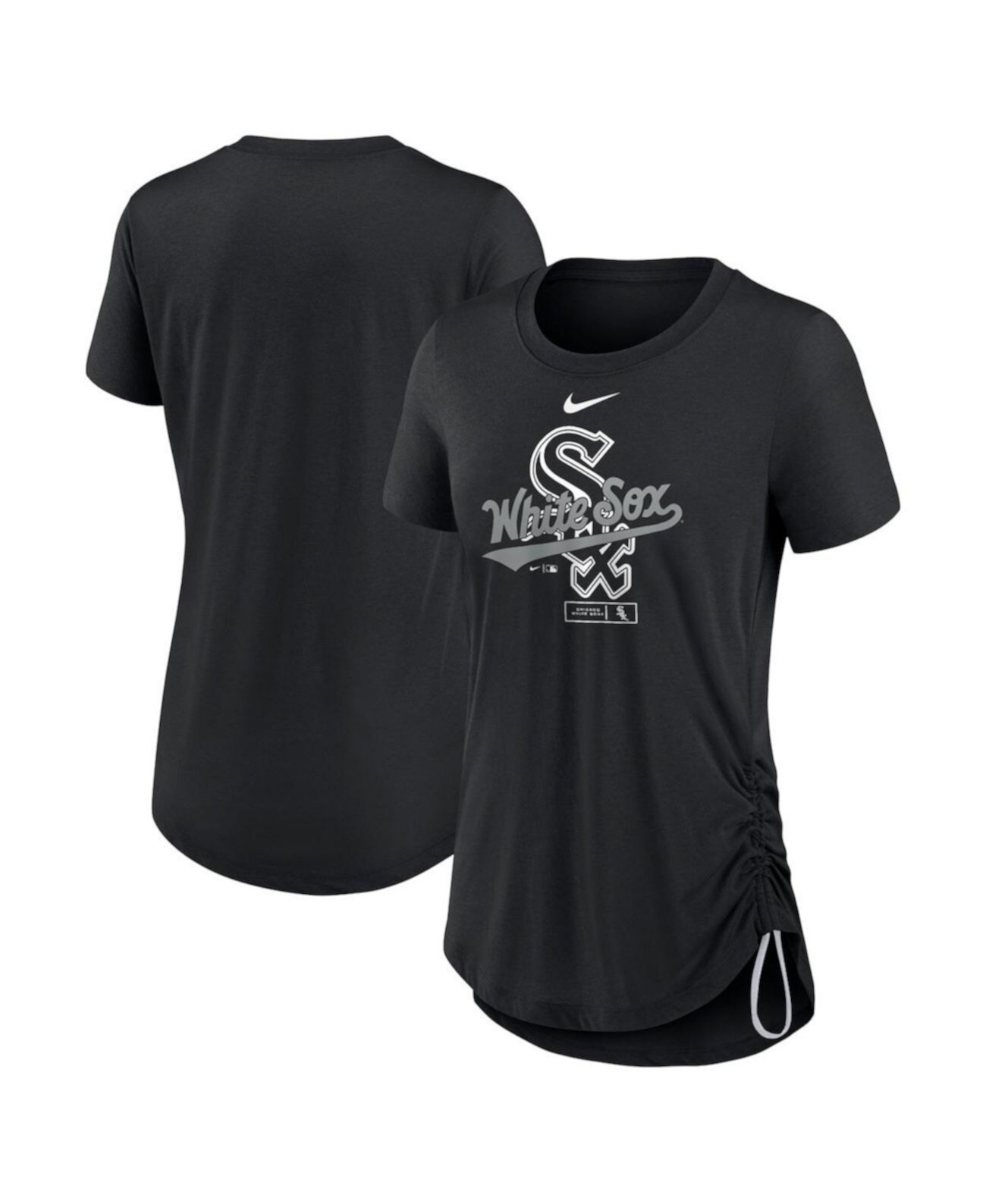 Женская черная футболка Chicago White Sox Side Cinch Fashion Tri-Blend Performance Nike