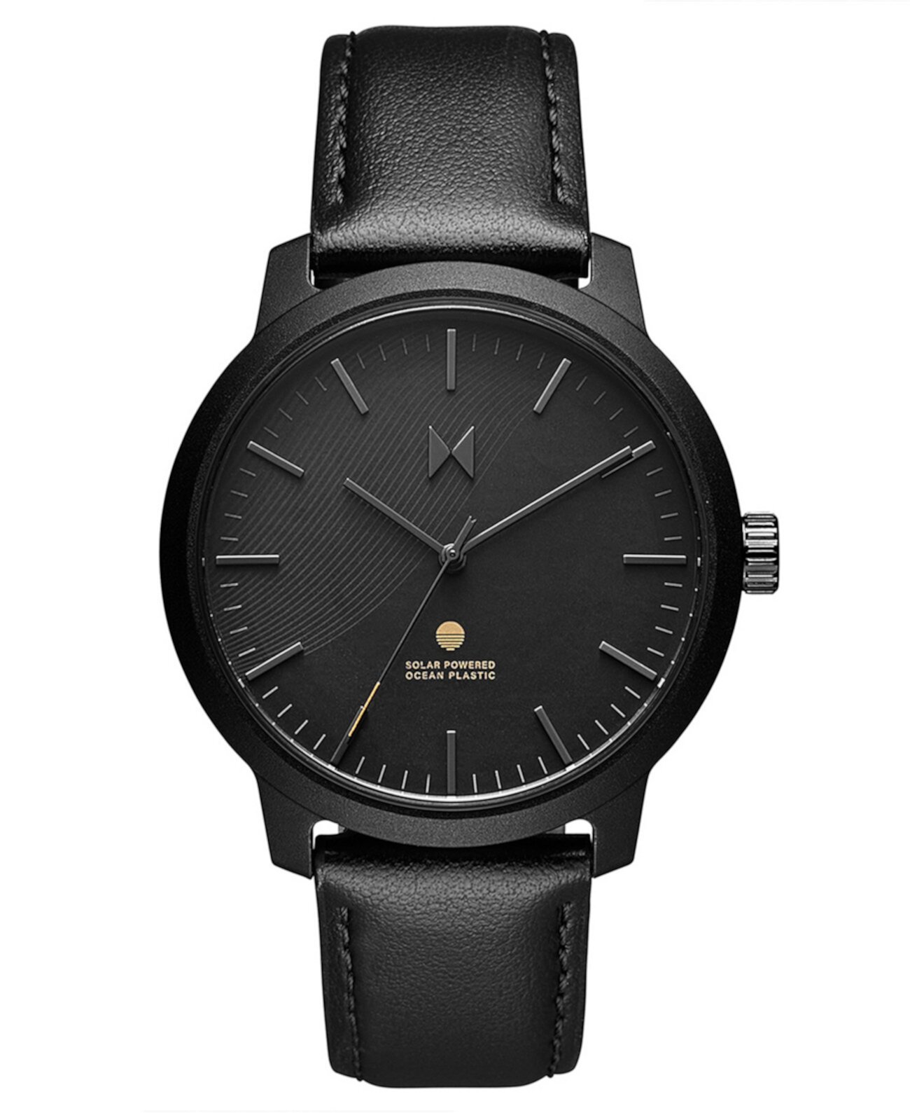 Мужские часы Legacy Solar с кварцевым черным кожаным ремешком, 42 мм MVMT