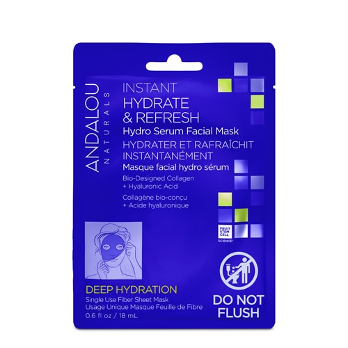 Маска Deep Hydration Instant Hydrate & Refresh Sheet Mask -- 0,6 жидких унций Andalou Naturals