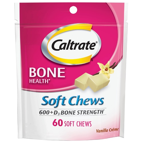 Ванильный крем 600+D3 Bone Strength — 60 мягких жевательных таблеток Caltrate