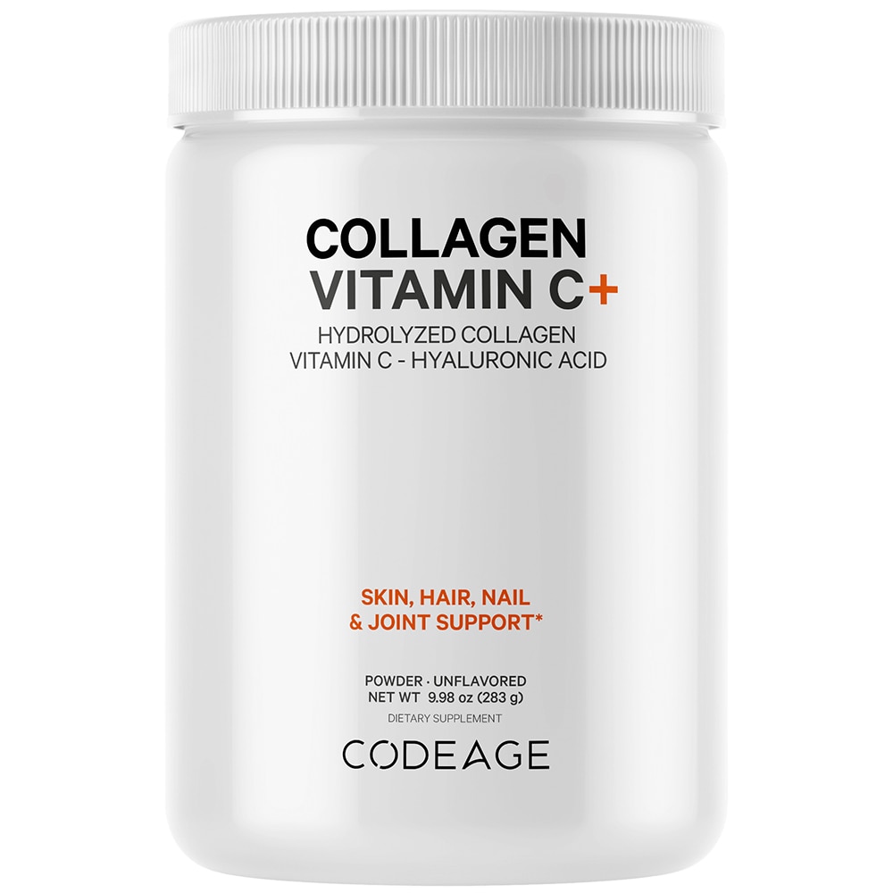 Коллаген Витамин С с гидролизованным коллагеном, гиалуроновой кислотой и пищеварительными ферментами — 9,98 унции Codeage