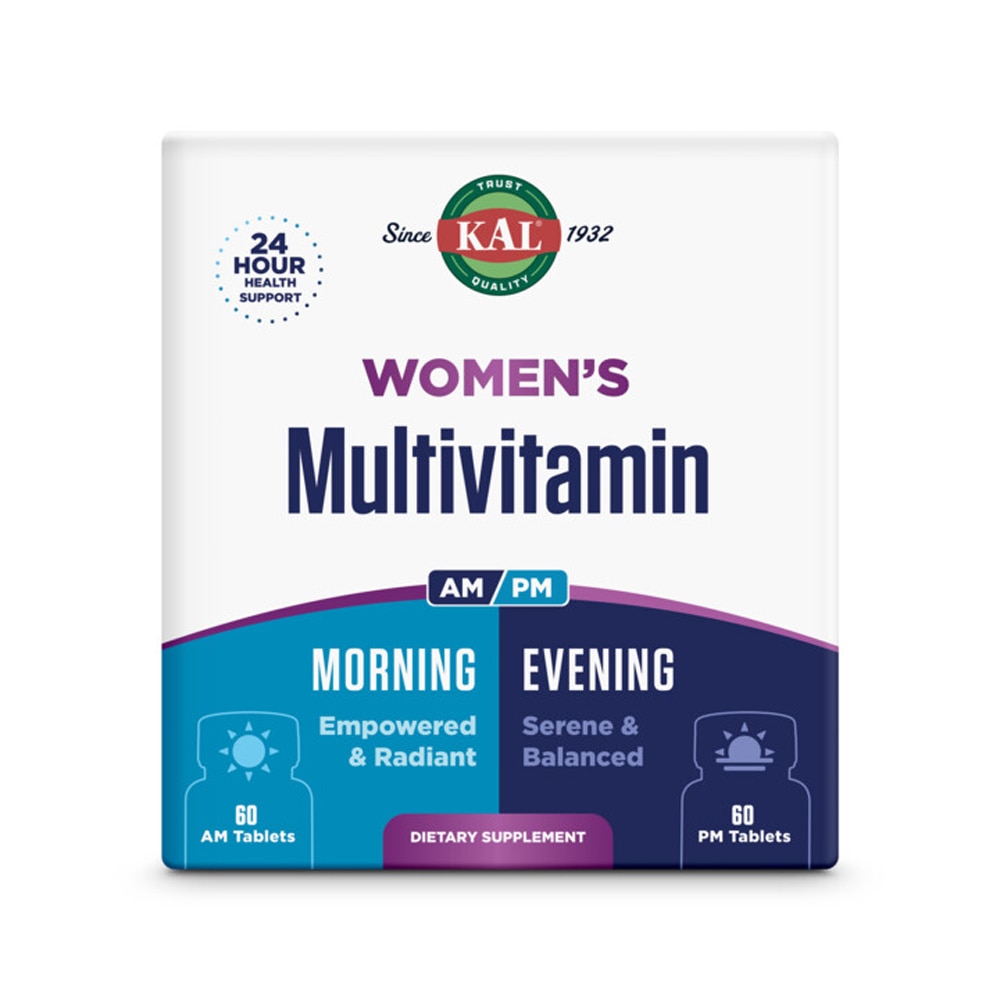 Женские мультивитамины AM-PM — 60 таблеток в каждой — 120 таблеток KAL