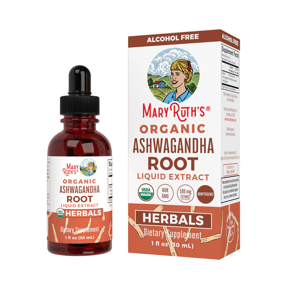 Organic Ashwagandha Root Liquid Drops (Жидкие капли) -- 1 fl oz (Жидкие унции) MaryRuth's