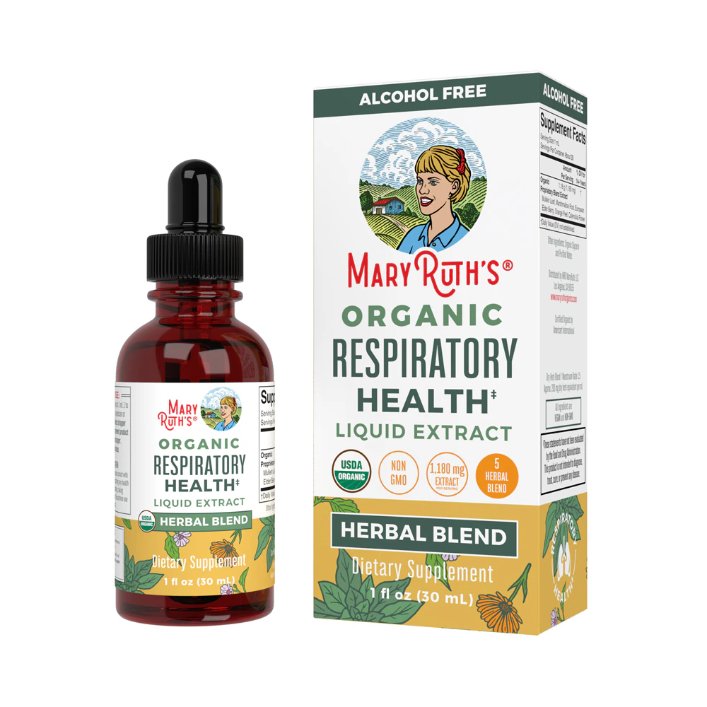 Organic Respiratory Health Herbal Blend Liquid Drops (Жидкие капли) -- 1 fl oz (Жидкие унции) MaryRuth's