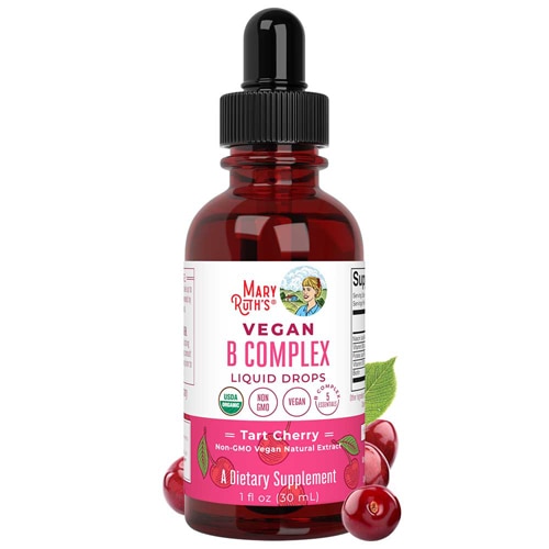 Vegan B Complex Drops Cherry — 1 жидкая унция MaryRuth's Organics