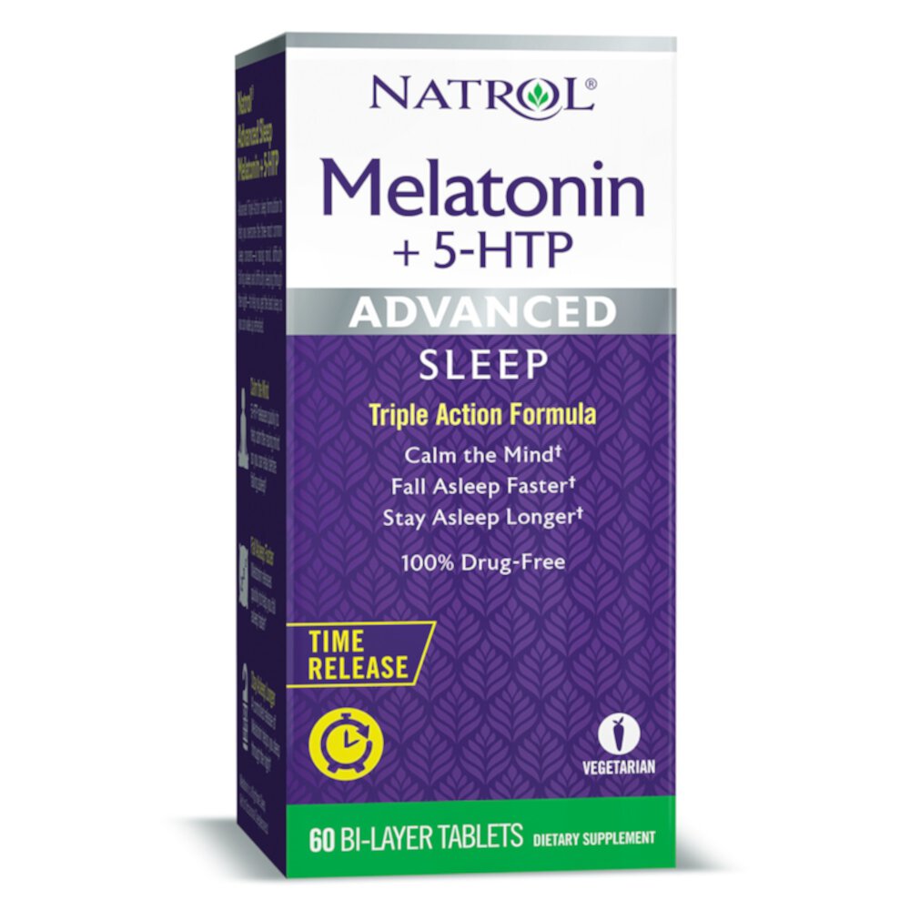 Advanced Sleep Melatonin Plus 5-HTP - 60 таблеток - Natrol Natrol