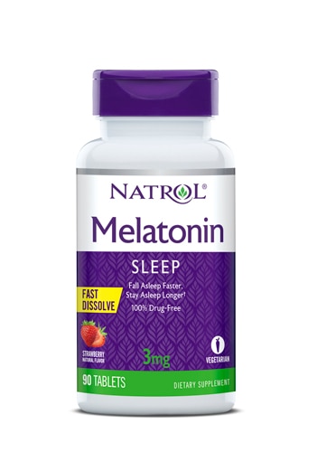 Мелатонин быстрорастворимый клубника - 3 мг - 90 таблеток Natrol