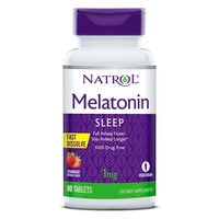 Мелатонин быстрорастворимый клубничный - 1 мг - 90 таблеток Natrol