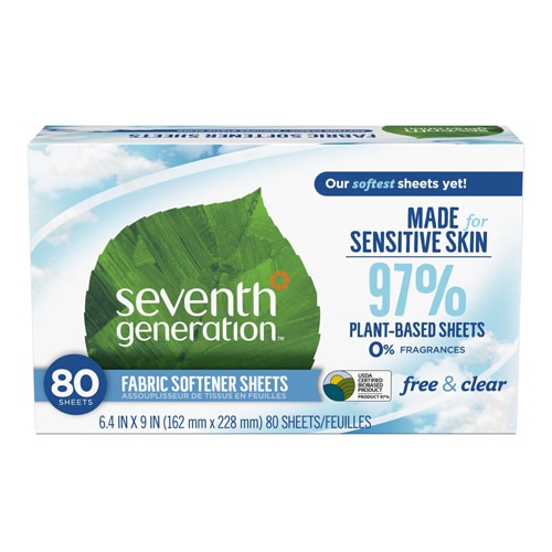 Салфетки для сушки кондиционера для белья Free & Clear -- 80 листов Seventh Generation