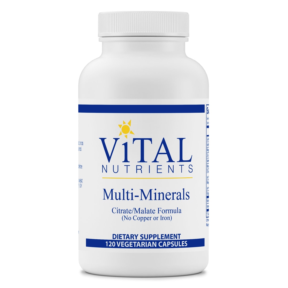 Multi-Minerals Citrate-Malate Formula (No Copper or Iron) -- 120 Capsules (Капсулы) Vital Nutrients