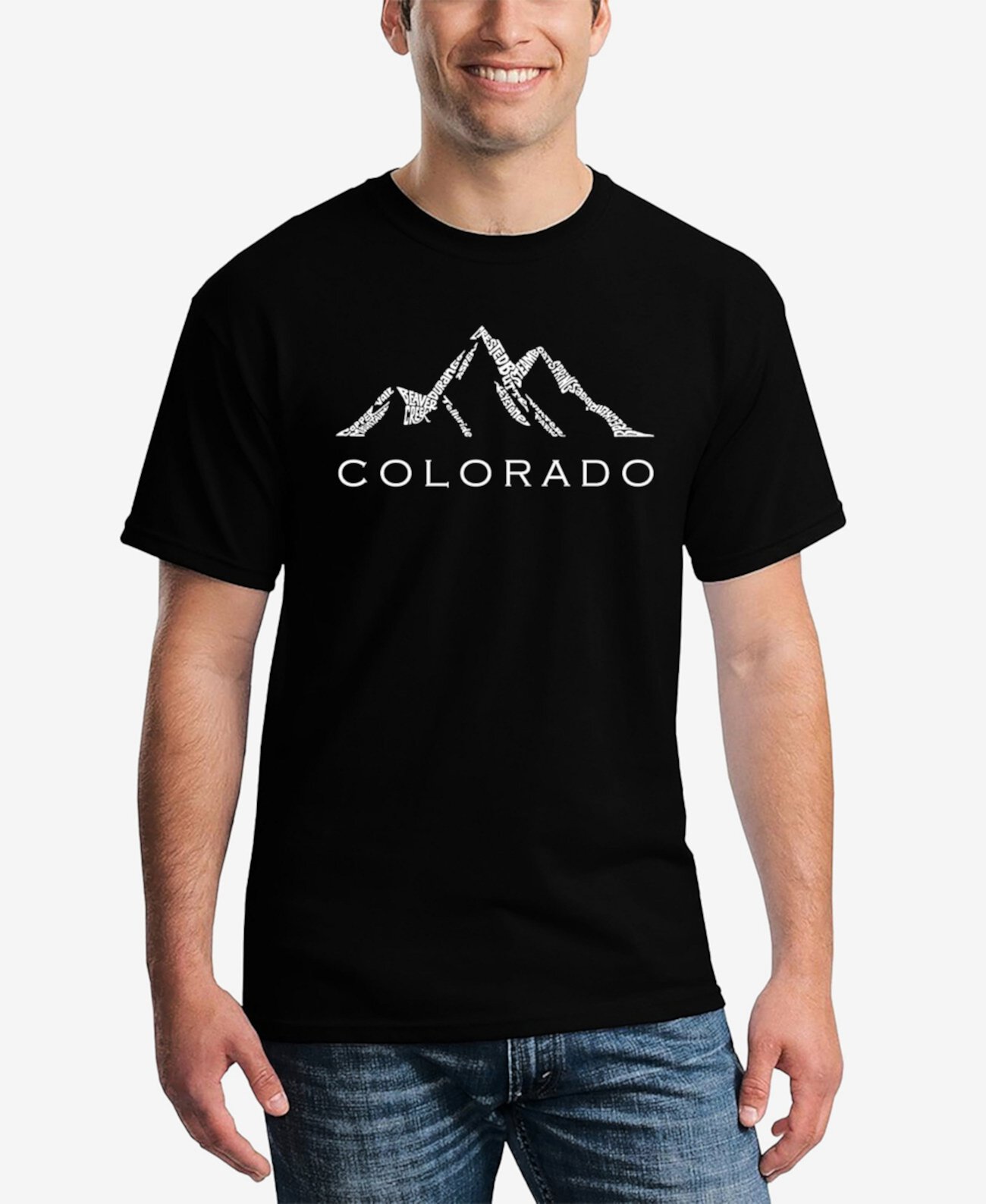 Мужская футболка с коротким рукавом Word Art Colorado Ski Towns LA Pop Art