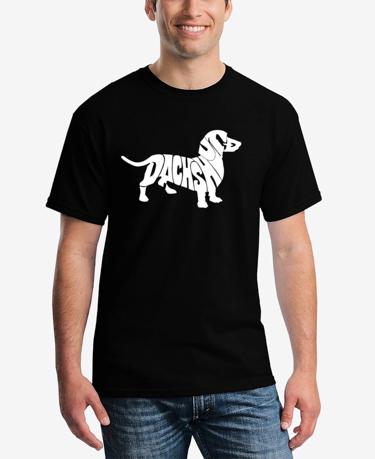 Мужская футболка с коротким рукавом Word Art Dachshund LA Pop Art