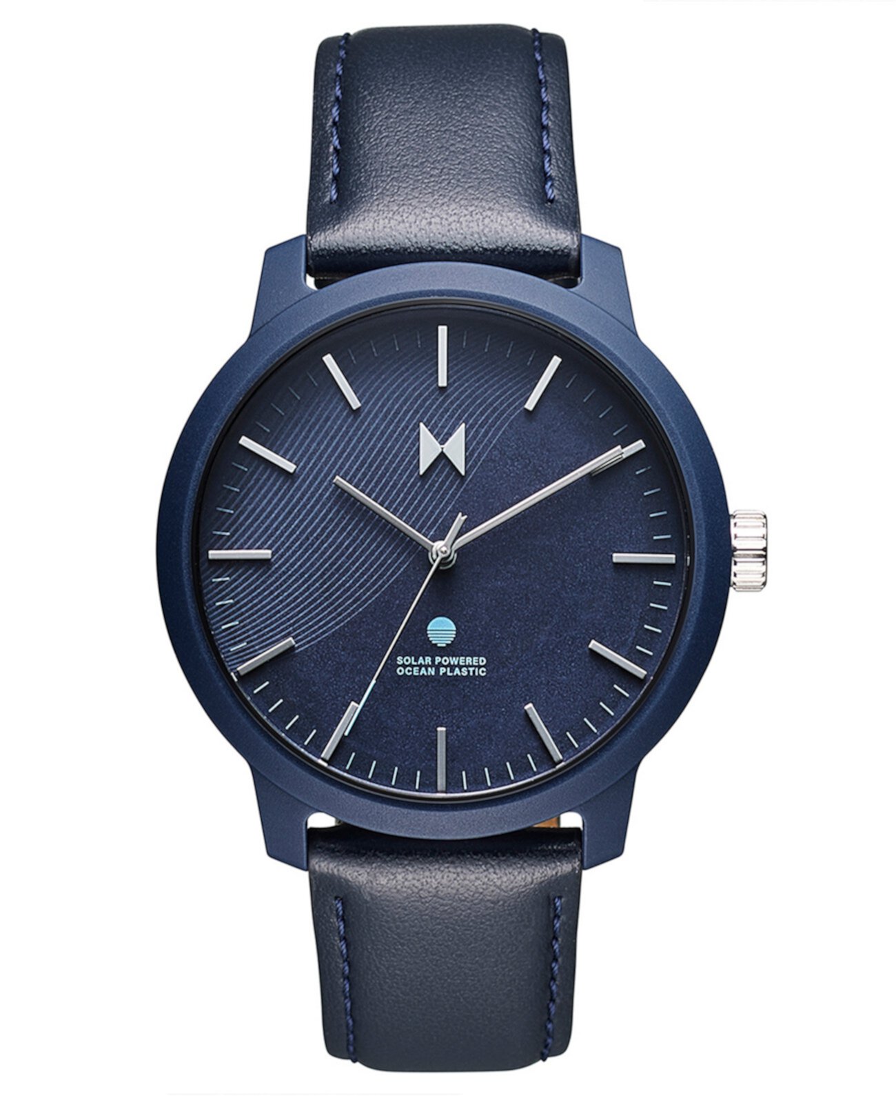 Мужские часы Legacy Solar с кварцевым синим кожаным ремешком, 42 мм MVMT