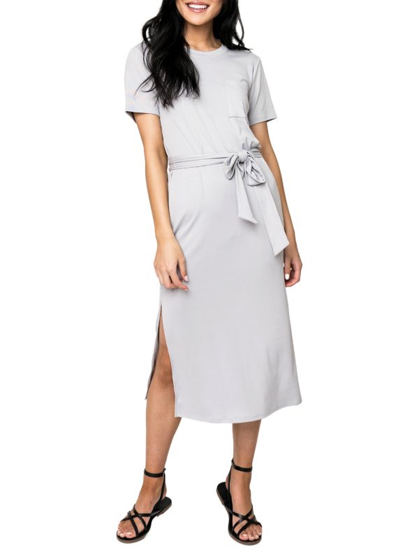 Платье-футболка миди узкого кроя с поясом Lindsey Gibsonlook