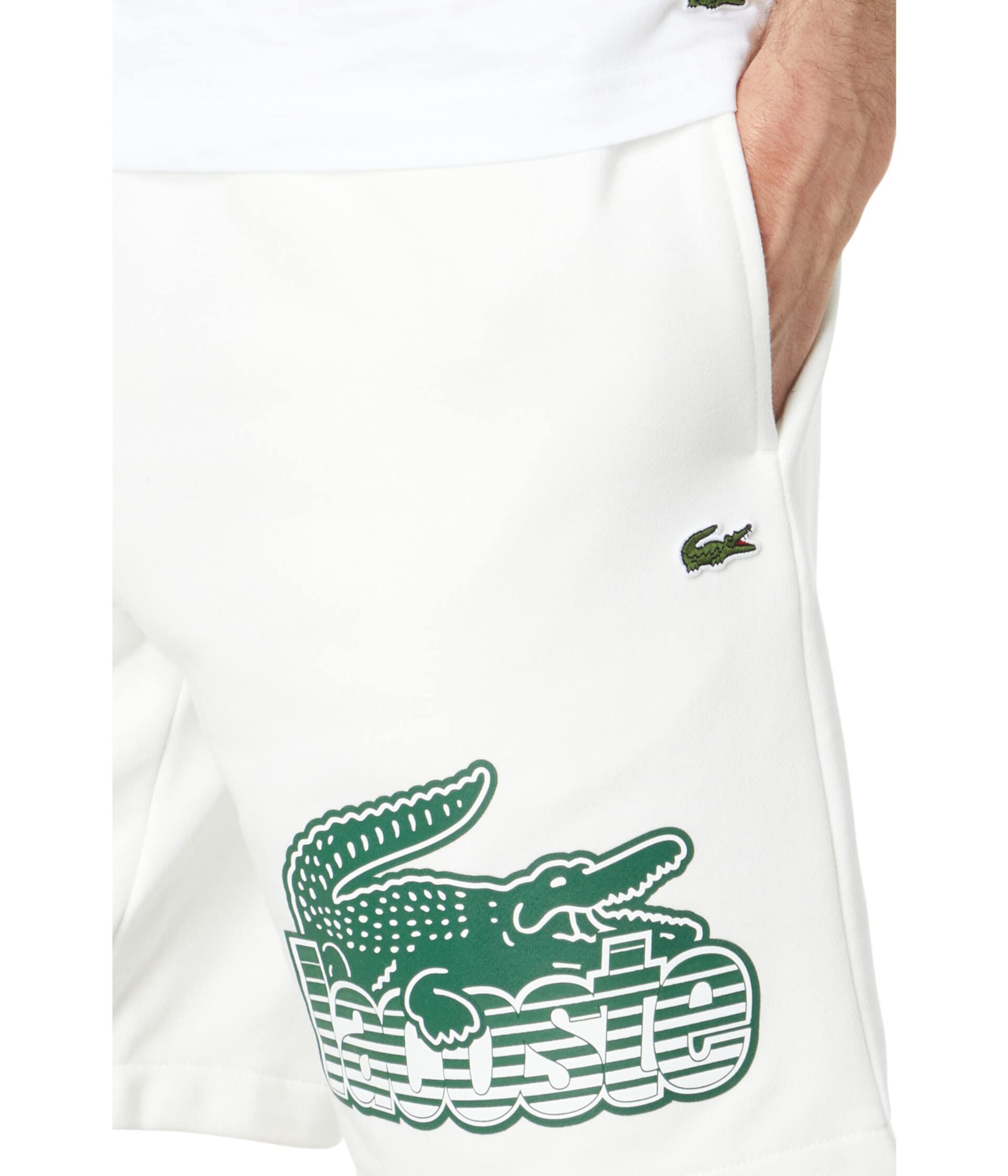 Regular Fit Graphic Shorts with Adjustable Waist Lacoste