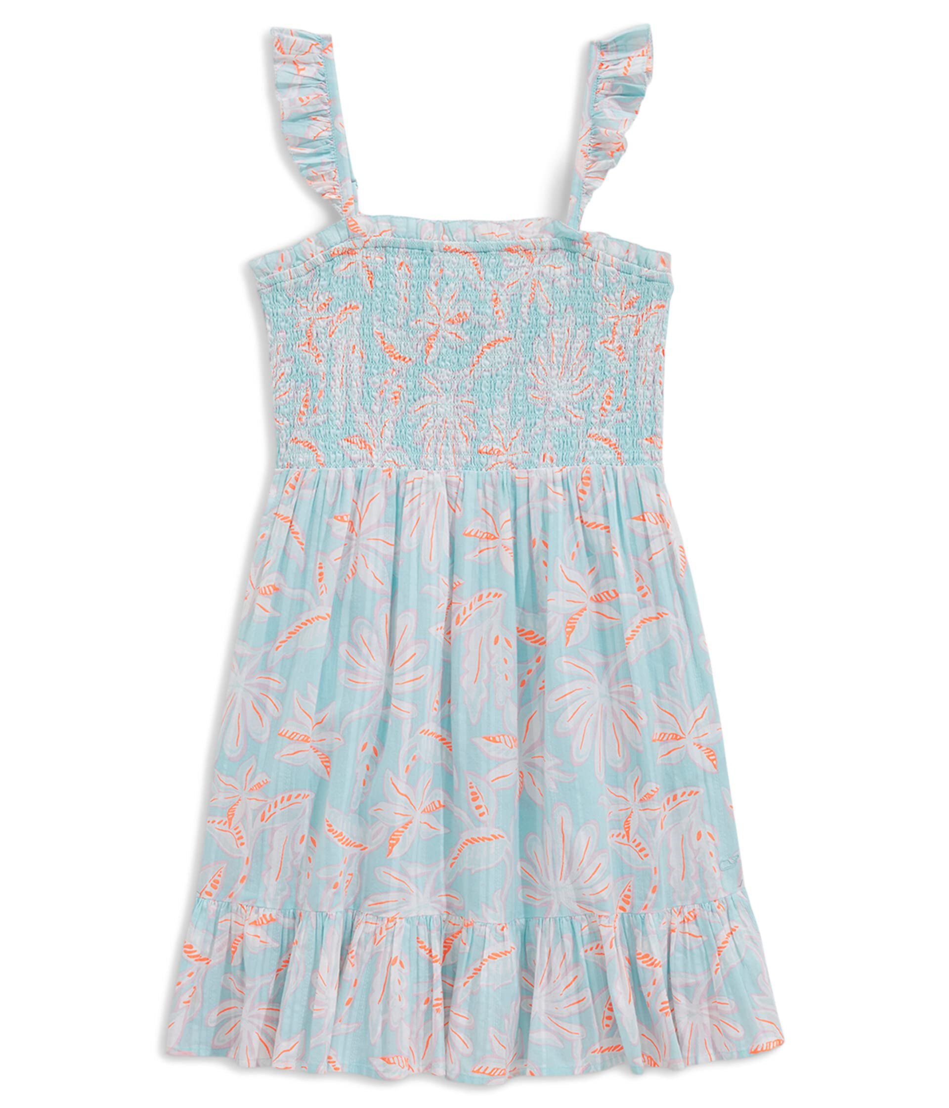 Присборенное платье с цветочным принтом Cay (для малышей/маленьких детей/больших детей) Vineyard Vines Kids