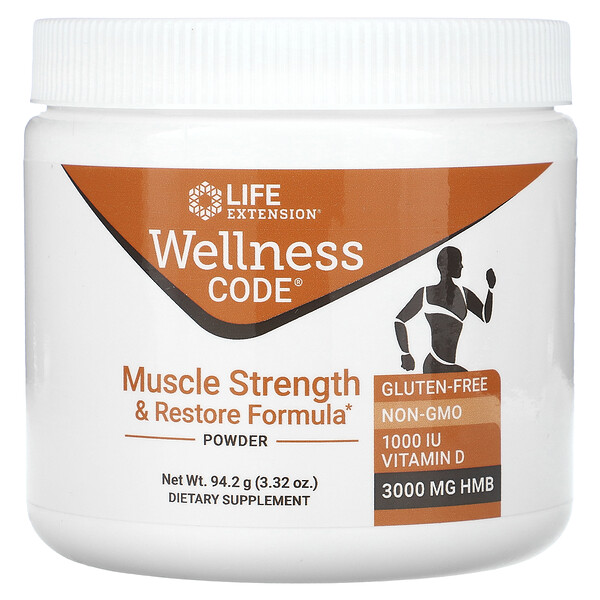 Wellness Code, Порошок с формулой укрепления и восстановления мышц, 3,32 унции (94,2 г) Life Extension