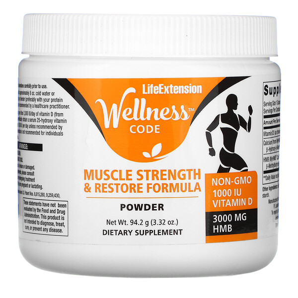 Wellness Code, Muscle Strength & Restore Formula Powder, 3.32 oz (94.2 g) Life Extension