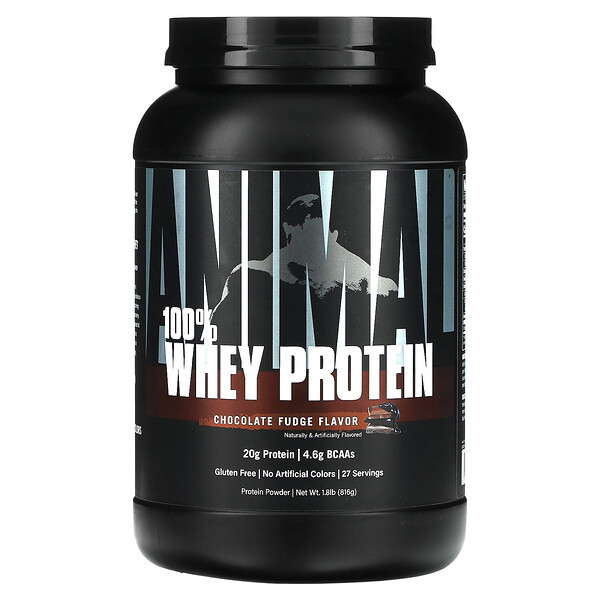 100% Whey Protein Powder, Chocolate Fudge, 1.8 lb (816 g) Animal