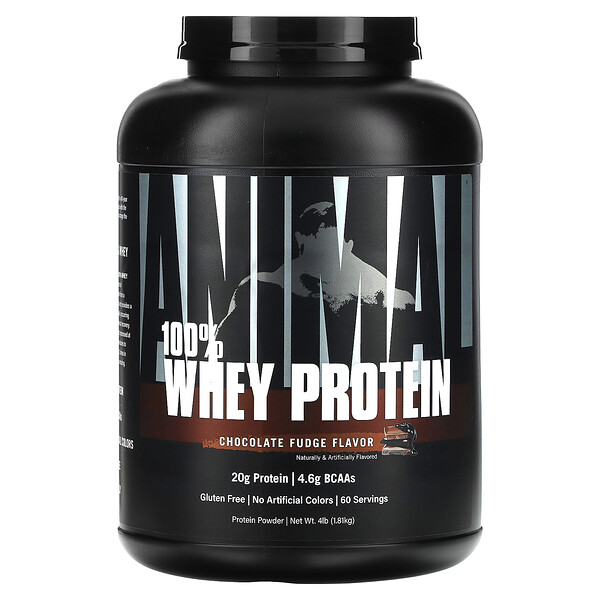 100% Whey Protein Powder, Chocolate Fudge, 4 lb (1.81 kg) Animal