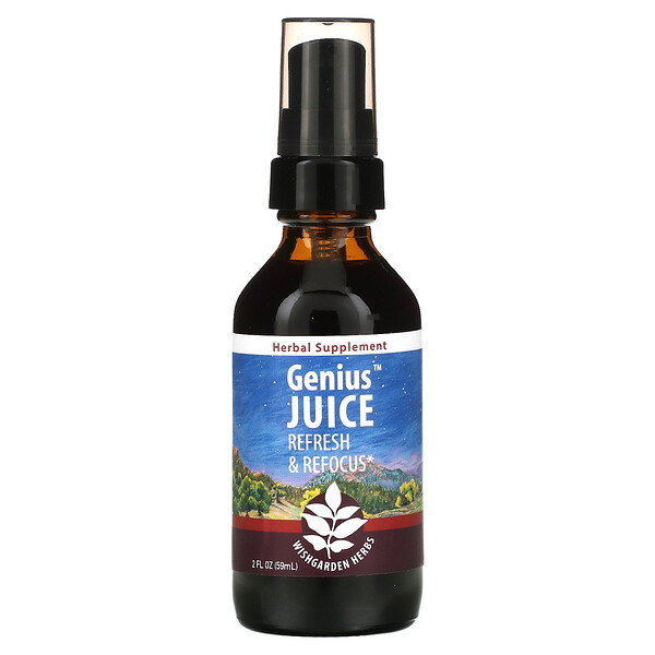 Genius Juice, Refresh & Refocus, 2 жидких унции (59 мл) WishGarden Herbs